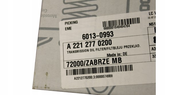 Mercedes-Benz OE A2212770200 MERCEDES C209 C219 W203 Гідравлічний фільтр коробки