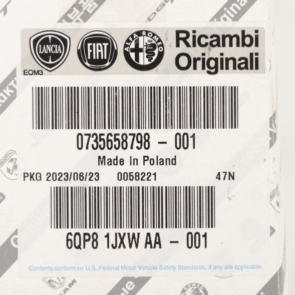 Fiat OE Застібка ременя безпеки задня ліва Fiat 735658798 OE