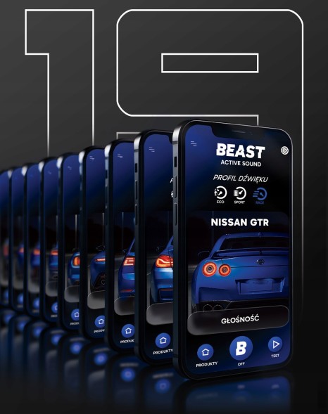 Auto Gamma AKC-490 Активна вихлопна система Beast, підсилювач звуку V8 з керуванням через додаток