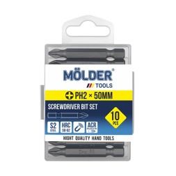MT7025010 MOLDER Набір біт MOLDER PH2x50мм 10шт в пл упаковці
