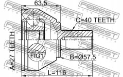 Febest 2910-FLIIF Шрус (граната) передній 2910-fliif febest ford