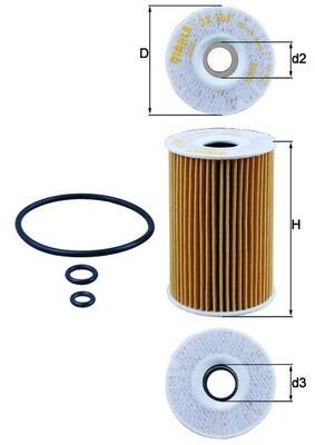 OX388D MAHLE ORIGINAL Фільтр мастил