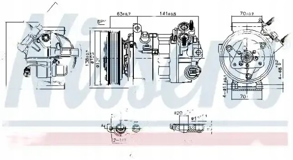 Nissens 890594 Компресор компресора кондиціонера 890594 nissens