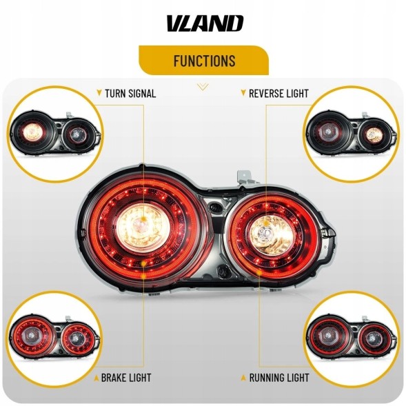VLAND LDNI14 270091-2 MHM Комплект задніх ліхтарів Vland Led Neon Tuning Lift-look Nissan GTr GT-r r35 2008-2025