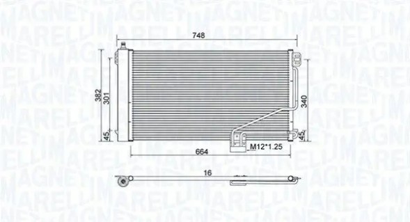 MAGNETI MARELLI 350203738000 Конденсатор радіатора кондиціонування повітря 350203738000