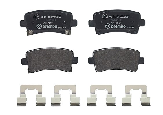 P59059 BREMBO Комплект гальмівних колодок з 4 шт дисків
