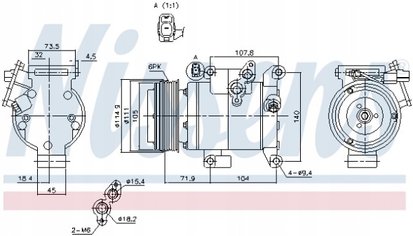 Nissens 890045 Компресор кондиціонера nissens 890045