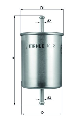 KL2 MAHLE ORIGINAL Фільтр палива
