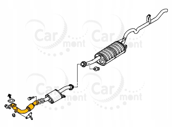 Carmont MIT-009287 MB924365 Вихлопна труба - передня - Mitsubishi Pajero 2.8 TD V26W V46W - MB924365