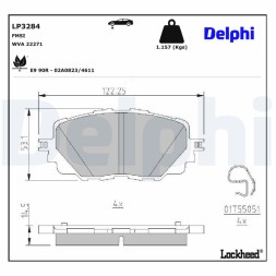 LP3284 DELPHI Комплект гальмівних колодок з 4 шт дисків
