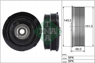 BMW OE 544006910 MS14NC3 РЕМІННЕ КОЛЕСО ВАЛА 2.0 Д BMW E46 E39 320 520 318 D 544006910