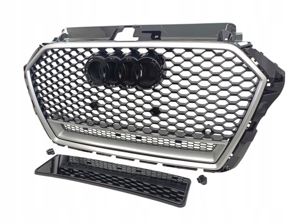 PA 8V3853651AA PLASTER MIODU SILVER РЕШІТКА РАДІАТОРА AUDI A3 8V LIFT 2016 2017 2018 2019 2020 ДИЗАЙН RS3 СОТОВИЙ