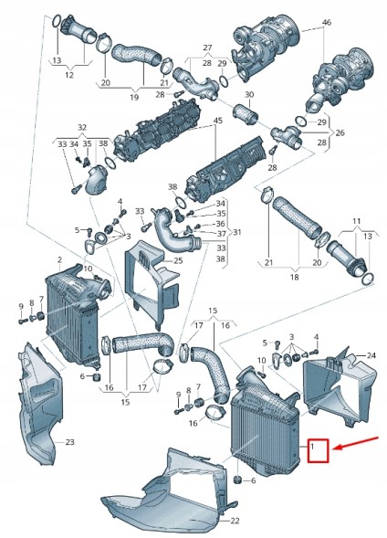 SRLine 14858693696 Інтеркулер audi q8 2018 - 2024 / прав