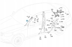 Mercedes-Benz OE A25369028009F93 НАКЛАДКА СТОЙКИ ПРАВА ЧОРНА MERCEDES GLC W253