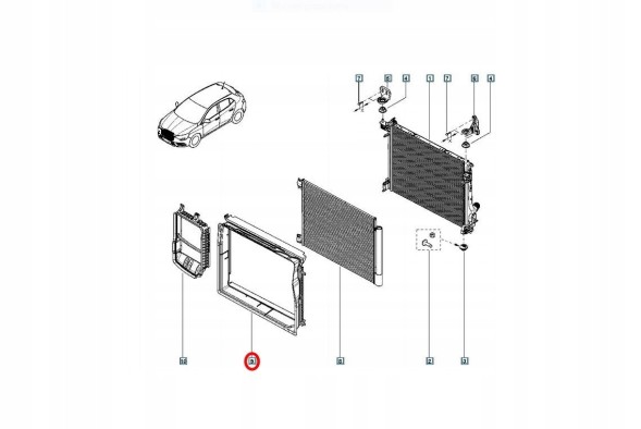 Renault OE 215595656R Повітряне кермо корпусу радіатора renault megane iv scenic 4 talisman