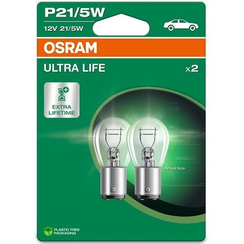 7528ULT 2BL OSRAM Автолампа Osram 12V P21 5W комп кт 2шт