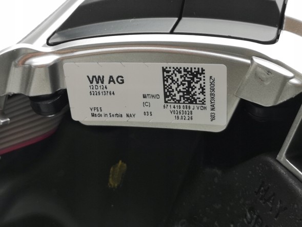Volkswagen OE 571419089J, DWP542857OE Багатофункціональне шкіряне кермо з пелюстками VW T-Roc Tayron 571419089J Нове