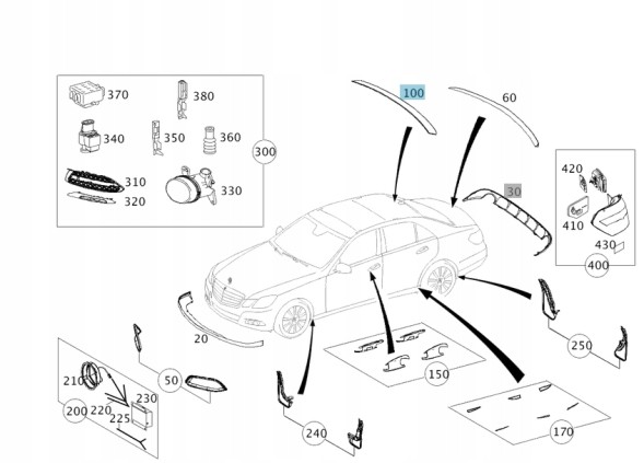 Mercedes-Benz OE 212 793 03 88 ДОДАТКОВИЙ ВЕРХНИЙ СПОЙЛЕР MERCEDE E A2127930388