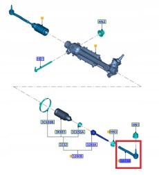 Ford OE Наконечник лівої рульової тяги - 1910478 - Ford OE - EB3C-3290-AA