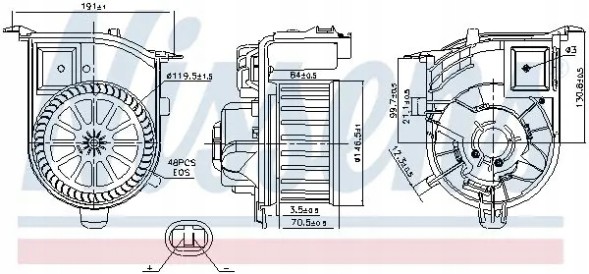Nissens 87450 Повітродувний вентилятор припливу 87450 nissens renault