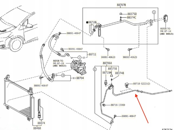 EACS шланг кондиціонера Toyota Yaris 1.0 1.3 10-20 887060D400