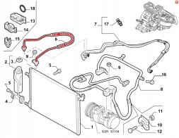 Fiat OE 51813686 51819356 FIAT CROMA ШНУР ТРУБКА ШЛАНГ КОНДИЦІОНУВАННЯ ПОВІТРЯ OEM
