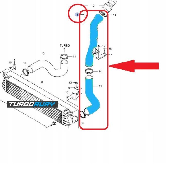 Turborury 2506700009025 Шланг інтеркулера турбо fiat sedicі suzuki sx4 1.9d 1366079j50