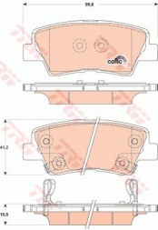 TRW DF7928 GDB3494 Задні диски TRW , колодки, KIA RIO III