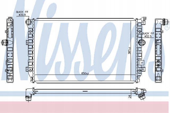 Nissens 65335 Радіатор охолодження двигуна vw nissens 65335