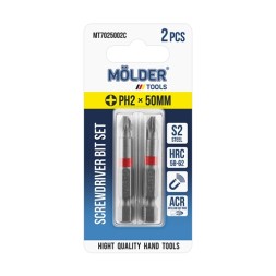 MT7025002C MOLDER Набір біт MOLDER PH2x50мм 2шт в блістері кольорове маркування