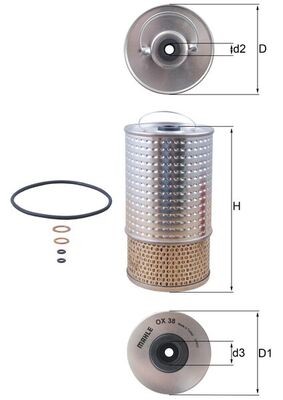 OX38D MAHLE ORIGINAL Фільтр мастил
