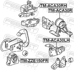 TM ACA30RH FEBEST Подушка двигуна