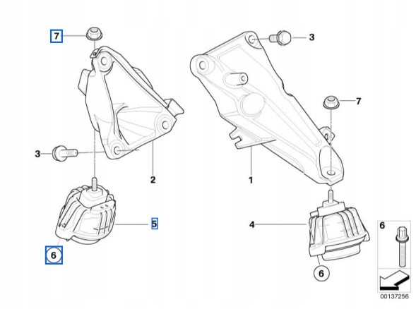 BMW OE 22116768852, DWP366487OE Подушка двигуна BMW X1 E84 22116768852 Нова оригінальна