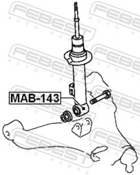 MAB 143 FEBEST САЙЛЕНТБЛОК ПЕРЕДНЬОГО АМОРТИЗАТОРА