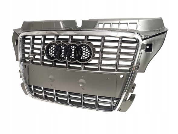 PA 8P0853651Q GRAFIT РЕШІТКА РАДІАТОРА AUDI A3 S3 8P LIFT 2008-2012 СІРА ГРАФІТОВА З ХРОМОМ