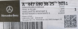 Mercedes-Benz OE A4476909825 НАКЛАДКА КРИШКИ СТІЙКИ B MERCEDES КЛАС V 447