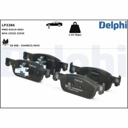 LP3286 DELPHI Комплект гальмівних колодок з 4 шт дисків