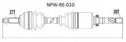 NTY Привідна піввісь NTY NPW-RE-010