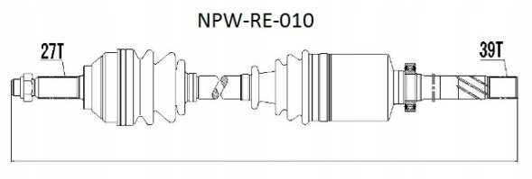 NTY Привідна піввісь NTY NPW-RE-010