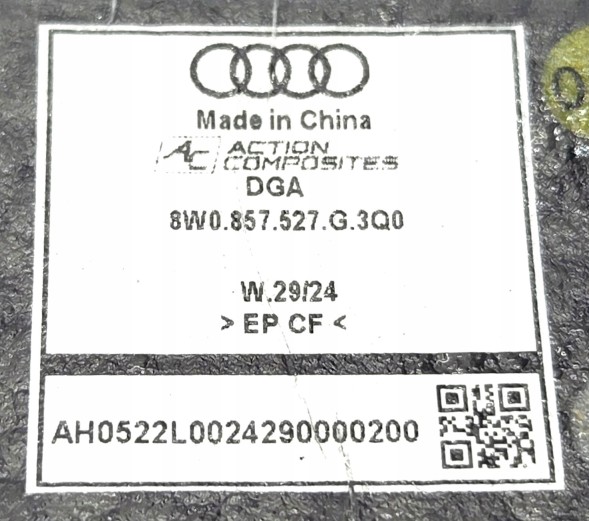 Audi OE 8W0857527G 3Q0 Audi Щиток накладки дзеркала лівий carbon Audi A4 8W B9 8W0857527G 3Q0