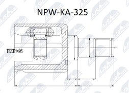 NTY NPW-KA-325 ВНУТРІШНІЙ ШАРНІР KIA CEED 2.0CRDI 06- /МТМ ЛІВИЙ=ПРАВИЙ/