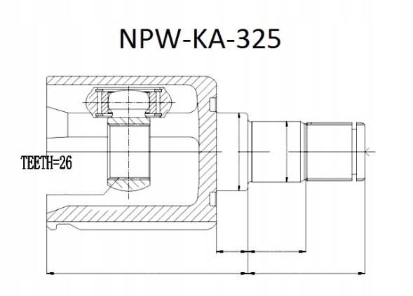 NTY NPW-KA-325 ВНУТРІШНІЙ ШАРНІР KIA CEED 2.0CRDI 06- /МТМ ЛІВИЙ=ПРАВИЙ/