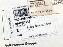 Audi OE ЗОВНІШНІЙ ШРУС 8E0498099G AUDI A4 B6 OE Дилерський центр