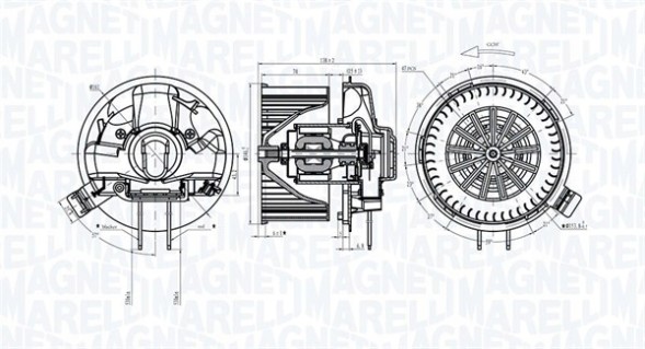 MAGNETI MARELLI 069412305010 Внутрішній вентилятор magneti marelli 069412305010
