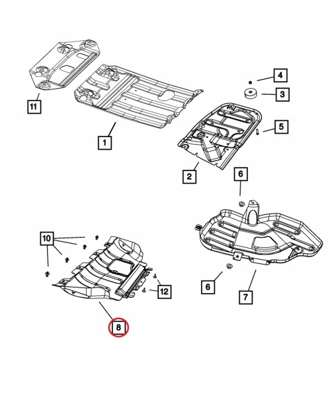 55079191AE MOPAR - захист двигуна 5.7 Durango Grand Cherokee 2011-21