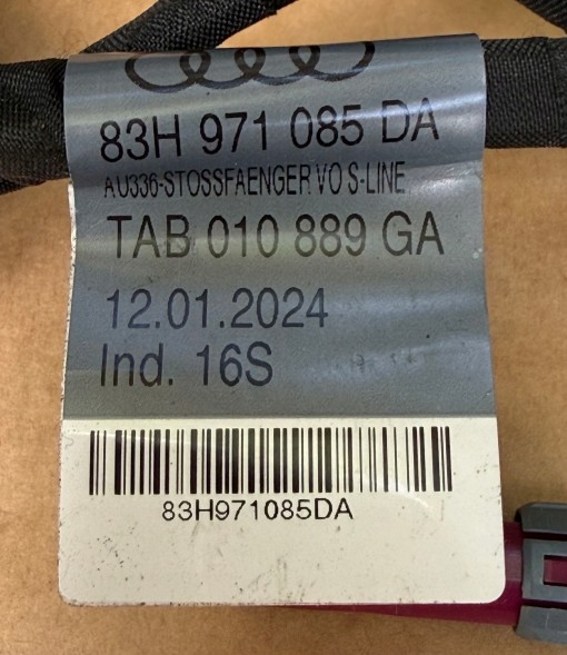 Audi OE 83H971085DA 83H971085 DA 83H.971.085.DA TAB010889GA audi q3 f3 wiązka zderzaka przód czujniki pdc instalacja przedniego zderzaka oem oe audi q3 ДЖГУТ ЕЛЕКТРОПРОВОДКИ ПЕРЕДНЬОГО БАМПЕРА AUDI Q3 F3 83H971085DA + ДАТЧИКИ PDC OEM