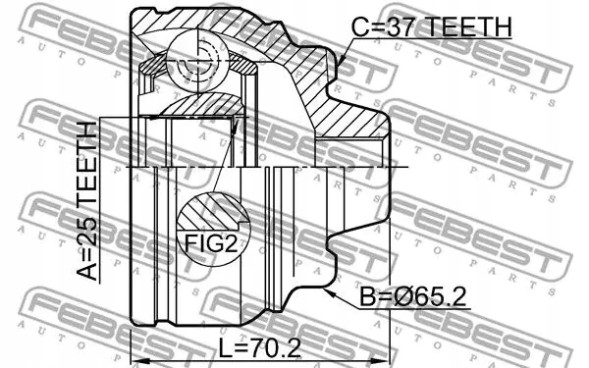 Febest 1910-F10 Шарнір півосі передній 1910-f10 febest bmw 5 f07 f10