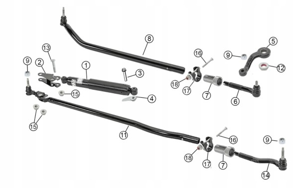 BAW 68258761ABKIT Наконечник рульової тяги BAW передній правий для Jeep Wrangler JL Gladiator 2018-2024