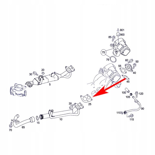 ADITECH AT-EGR-K040/cooler Комплект для заглушення клапана EGR Mercedes OM642 W463 W461 W203 W211