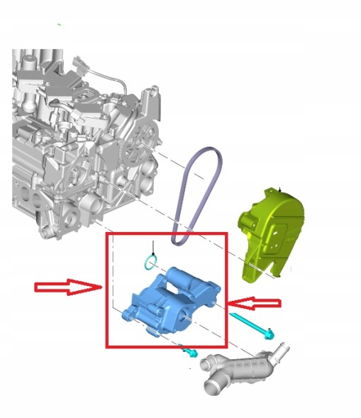 Ford OE L1BG-8501-AA 2353380 H6BG8501AA H6BG-8501-AA 2223721 ВОДЯНИЙ НАСОС FORD 1.0 ECOBOOST L1BG-8501-AA 2353380 НОВИЙ ОРИГ.